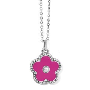 Brighton DAZZLING LOVE FLOWER necklace fuchsia NWT in box So Pretty & sparkly